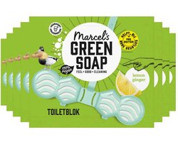 <p><strong>Marcel's Green Soap toiletblok Citroen & Gember is gemaakt met 99% natuurlijke ingrediënten en komt in een houder van 100% gerecycled plastic. </strong></p> <p>Met Marcel’s <strong>duurzame toiletblok</strong> wordt het schoonmaken van het kleinste kamertje in huis ineens het leukste klusje van de week! En niet alleen jij wordt er vrolijk van, de planeet ook: Marcel’s ecologische toiletblok is <strong>duurzaam</strong> en minstens <strong>97% biologisch afbreekbaar</strong>.<br /><br />Inhoud: 35 gram</p> <ul> <li>Ten minste 95% biologisch afbreekbaar</li> <li>Voorkomt kalkaanslag</li> <li>Met probiotica tegen nare geurtjes</li> <li>Verpakking van 100% gerecycled karton, houder van 100% gerecycled plastic</li> <li>100% vegan</li> <li>Veilig voor septic tank</li> </ul> <p><strong>Duurzaam de pot op</strong><br />Je zou ‘m bijna over het hoofd zien omdat ‘ie zo klein is - maar ook op het kleinste kamertje in huis valt winst te behalen. Veel schoonmaakmiddelen zoals toiletblokken bevatten namelijk schadelijke stoffen voor het milieu en je gezondheid. Daarnaast leveren ze ook nog eens een berg afval op. Kies daarom voor het duurzame toiletblok van Marcel’s Green Soap, en maak van het kleinste kamertje in huis ook het groenste kamertje!</p> <p><strong>Over Marcel’s Green Soap</strong><br />Feel Good Cleaning! Dát is het motto van Marcel's Green Soap. Want wassen en schoonmaken met producten waar de planeet óók blij van wordt, voelt een stuk beter, toch? En dat zonder in te hoeven leveren op ‘n lekkere geur en goed schuim.</p>