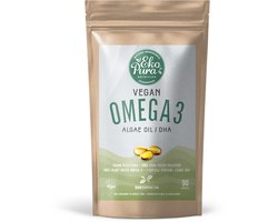 <p>Ekopura Vegan Omega 3 Algenolie soft gel capsules zijn bedoeld voor iedereen die zeker wil zijn voldoende Omega 3 binnen te krijgen. Omega 3 is in het bijzonder goed voor vegetariërs, veganisten, sporters, zwangere en borstvoeding gevende vrouwen. Ekopura algenolie is rijk aan DHA dat een bewezen positief effect heeft op de hersenen en de ogen. Ekopura Vegan Omega 3, de schoonste Omega 3 die er is.</p>
<p> </p>
<p><strong>Vegan Omega 3 Algenolie</strong></p>
<p>Onze hersenen bestaan voor 8% uit Omega 3 DHA. Wie geen vis kan of wilt eten voorkomt een tekort aan Omega 3 in het lichaam met Ekopura Vegan Omega 3 Algenolie. Algenolie heeft dezelfde kracht als visolie omdat algen de natuurlijke voedingsbron zijn van vis. Doordat de algenolie is gemaakt van gekweekte algen, weten we zeker dat de capsules vrij zijn van vervuiling en contaminanten. De capsules zijn gemaakt van zeewier (niet van gelatine).</p>
<p> </p>
<p><strong>Producteigenschappen</strong></p>
<p>- Bevat 250mg DHA per capsule</p>
<p>- Vegan geregistreerd (the Vegan Society)</p>
<p>- 100% vrij van oceaan verontreiniging</p>
<p>- Enkel plantaardige ingrediënten</p>
<p>- Capsule gemaakt van zeewier, geen gelatine</p>
<p>- Geschikt voor Vegetariërs en Veganisten</p>
<p>- Allergeenvrij</p>
<p>- Kleine capsules, gemakkelijk te slikken</p>
<p>- Geen nasmaak</p>
<p>- 90 capsules per verpakking</p>
<p> </p>
<p><strong>Ingrediënten</strong></p>
<p>Algenolie, glycerol, maiszetmeel (GMO-vrij), carragenan (zeewier extract), hoog oliezuur zonnebloemolie, antioxidant (tocoferolen, ascorbylpalmitaat), zuurteregelaar (dinatriumfosfaat)</p>
<p> </p>
<p><strong>Gezondheidsvoordelen</strong></p>
<p>Goed voor de hersenen en ogen bij inname van 250mg Omega 3 DHA (1 capsule) per dag.</p>
<p> </p>
<p><strong>Aanbevolen gebruik</strong></p>
<p>Neem 1-2 capsules per dag tijdens een maaltijd. Aanbevolen dosis niet overschrijden. Gebruik als aanvulling op de dagelijkse voeding. Dit product is geen substituut voor normale voeding.</p>
<p> </p>
<p><strong>Ekopura</strong> maakt enkel gebruik van natuurlijke en pure ingrediënten zonder kunstmatige toevoegingen. Alleen het beste voor je lichaam en de natuur. <strong>Bestel nu!</strong></p>